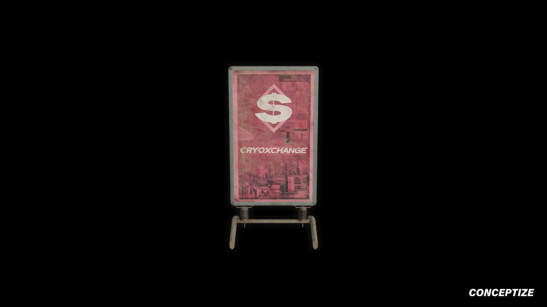 street sign sandwich board a board japanese street prop cyberpunk