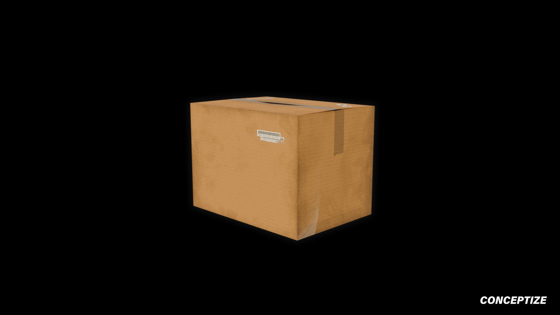 Cardbox 3D model realistic packaging prop PBR textured optimized for Blender Unreal Engine product visualization warehouse scenes urban environments