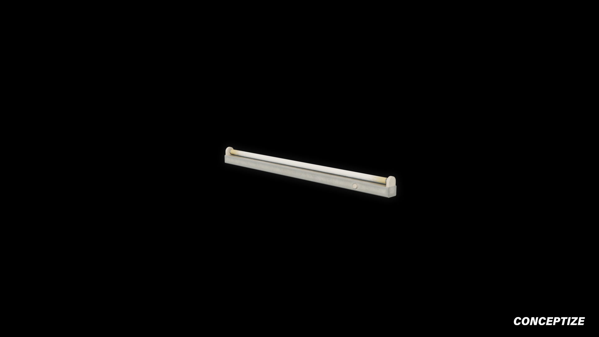 Handcrafted fluorescent light 3D model realistic lighting prop PBR textured optimized for Blender Unreal Engine interior sci fi environments