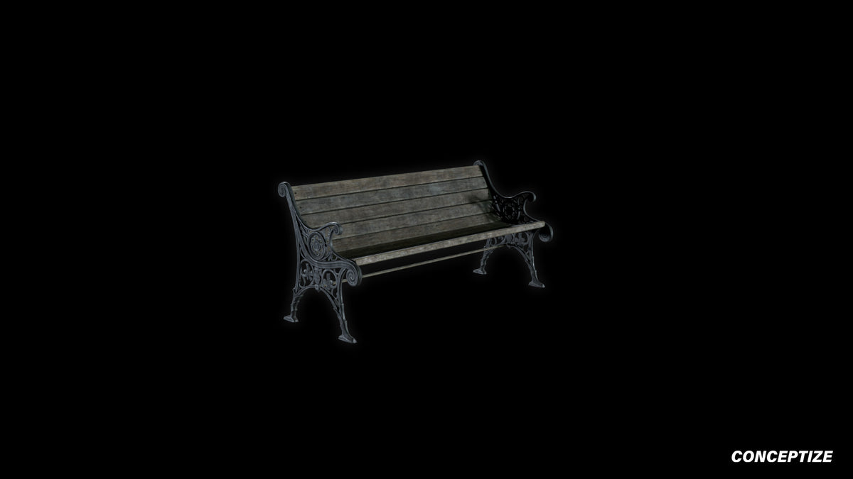neo gothic bench meticulously handcrafted gothic 3D prop PBR textured asset Blender Maya 3ds Max Houdini Unreal Engine