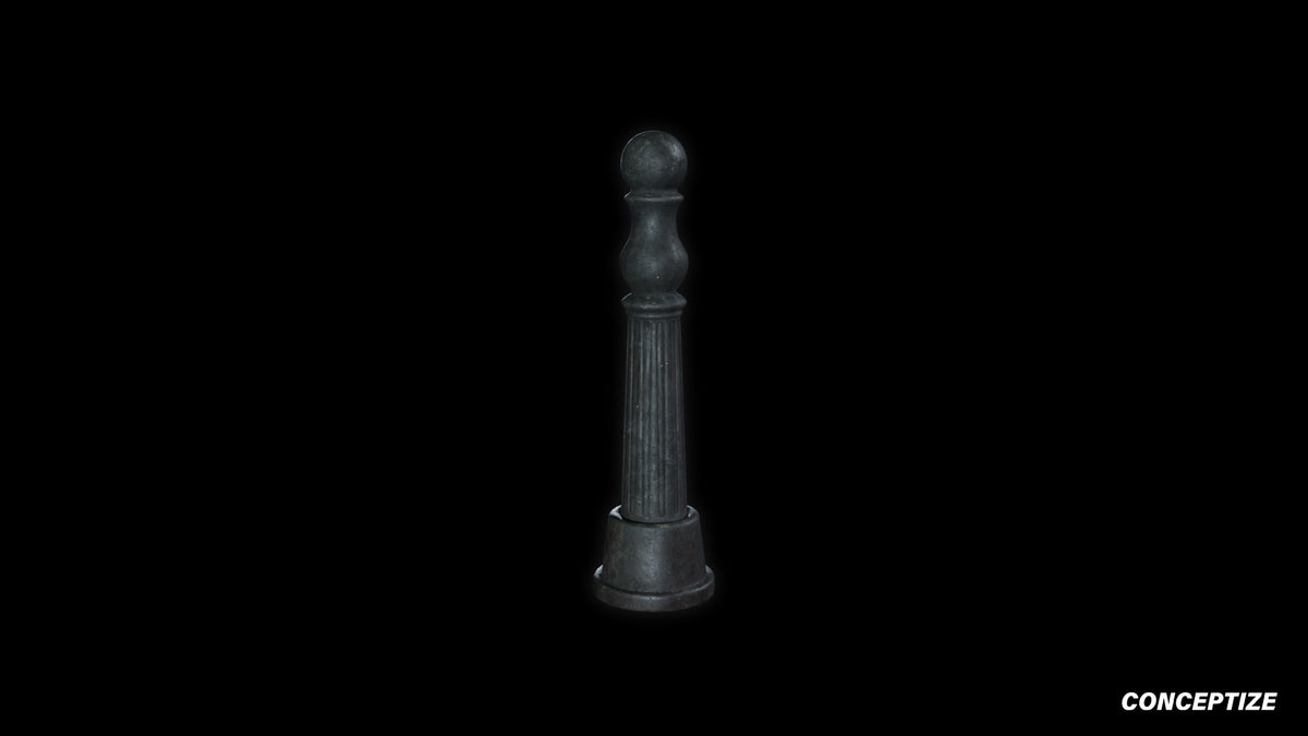 neo gothic bollard meticulously handcrafted gothic street 3D prop PBR asset Blender Maya 3ds Max Houdini Unreal Engine