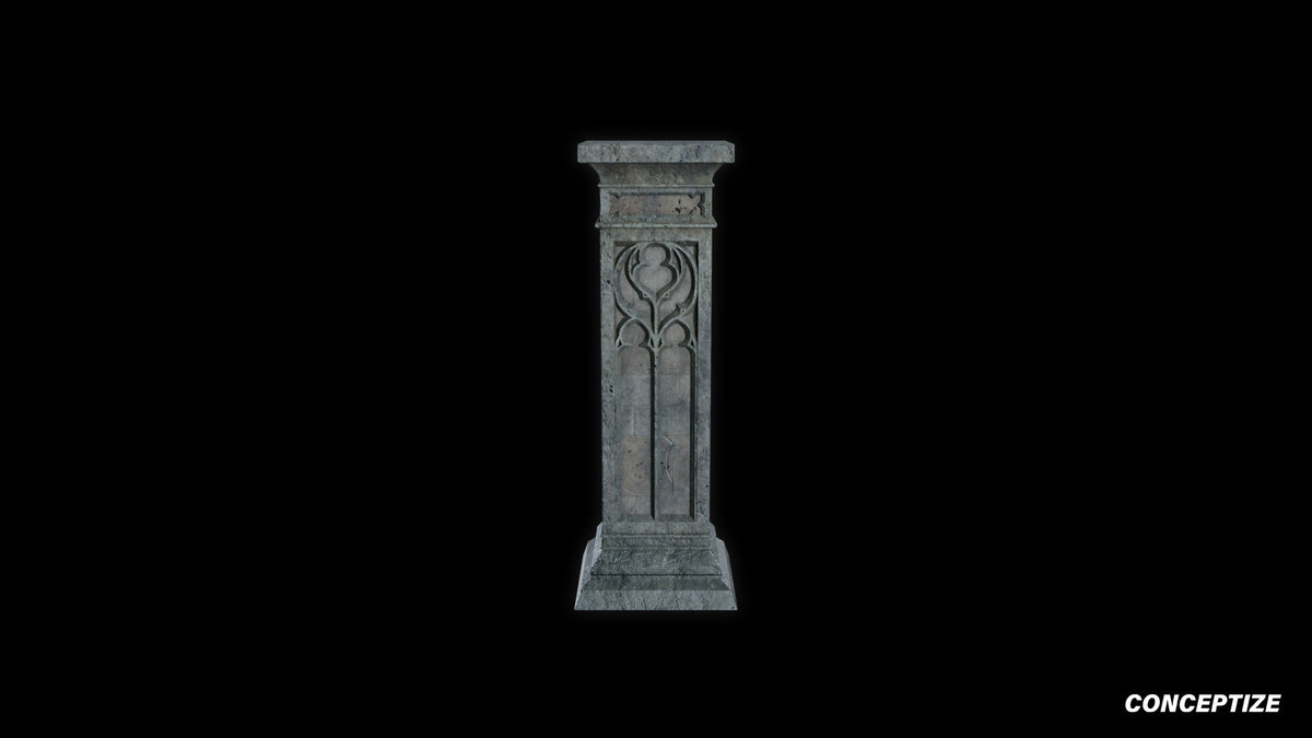 neo gothic pedestal meticulously handcrafted gothic architectural 3D prop PBR asset Blender Maya 3ds Max Houdini Unreal Engine