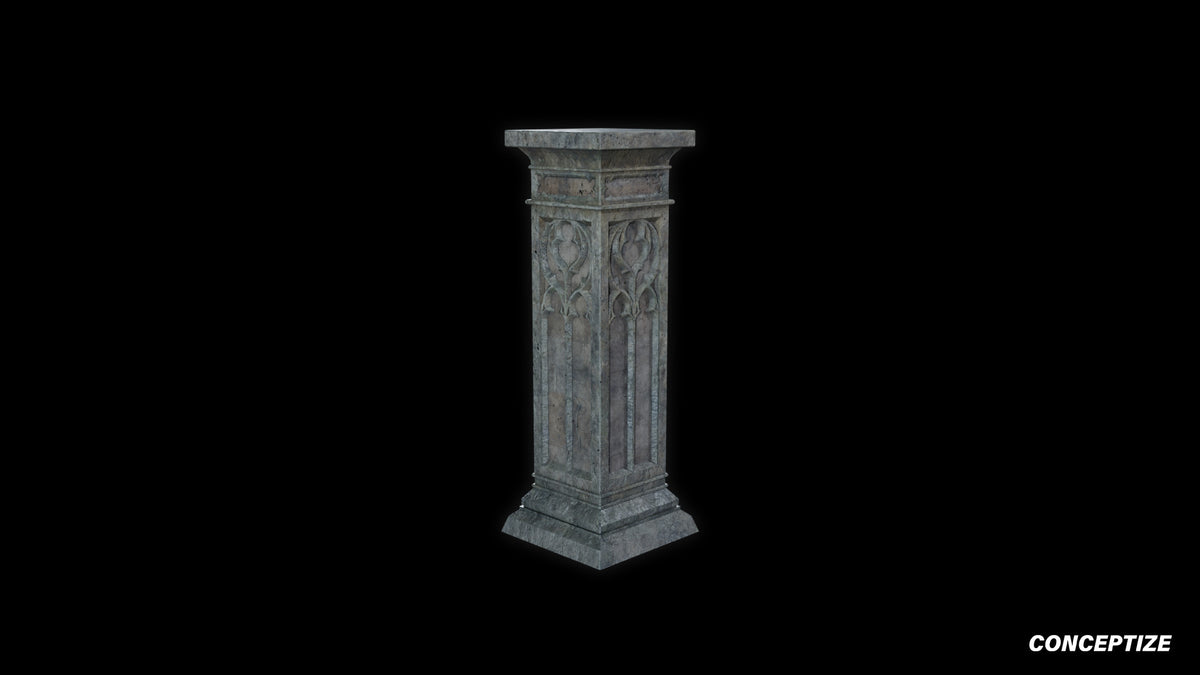 neo gothic pedestal meticulously handcrafted gothic architectural 3D prop PBR asset Blender Maya 3ds Max Houdini Unreal Engine
