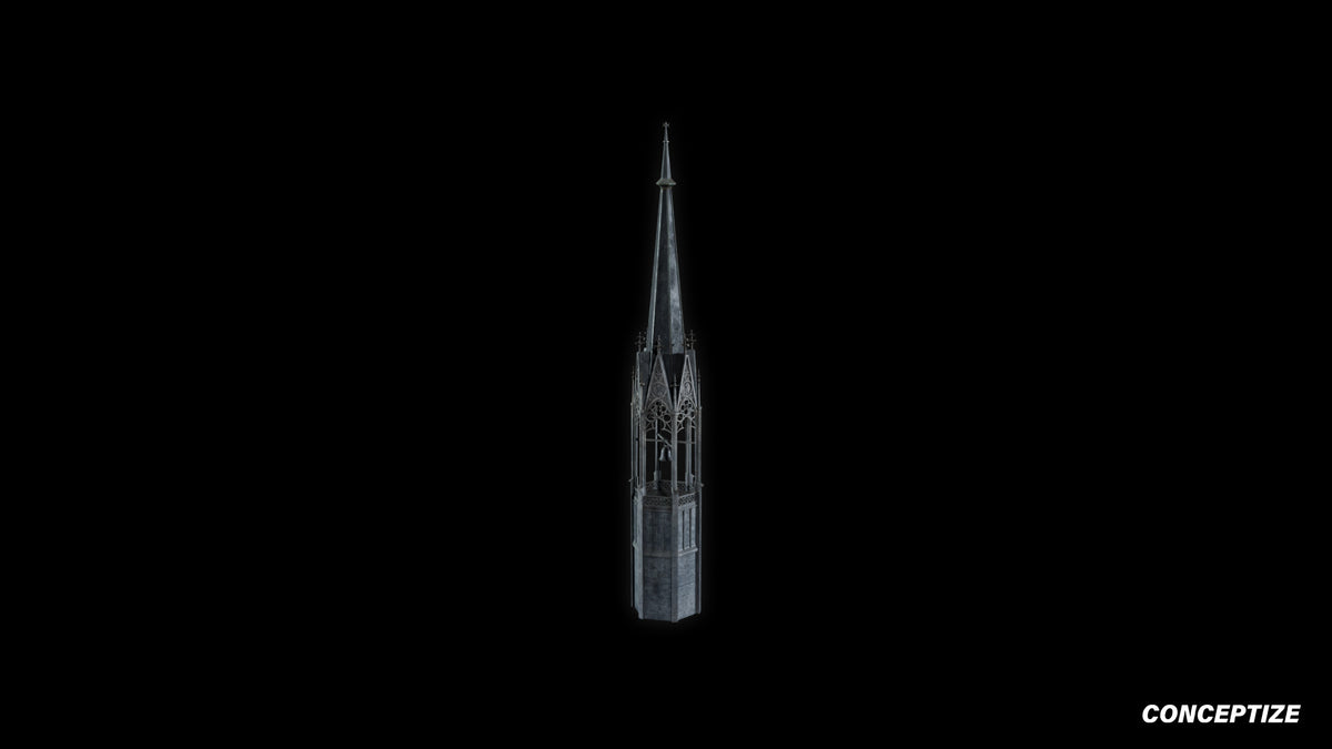 neo gothic spire meticulously handcrafted gothic tower ornament 3D prop PBR asset Blender Maya 3ds Max Houdini Unreal Engine