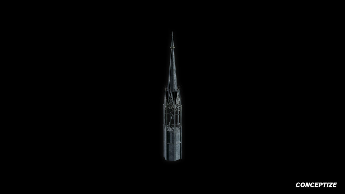 neo gothic spire meticulously handcrafted gothic tower ornament 3D prop PBR asset Blender Maya 3ds Max Houdini Unreal Engine