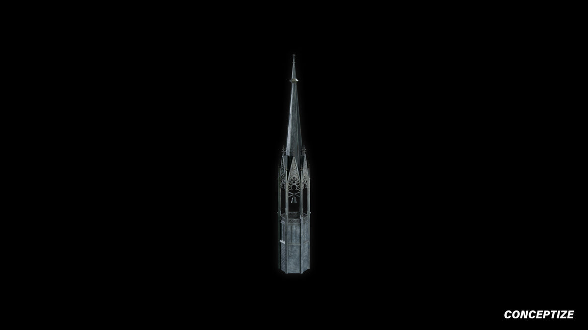 neo gothic spire meticulously handcrafted gothic tower ornament 3D prop PBR asset Blender Maya 3ds Max Houdini Unreal Engine