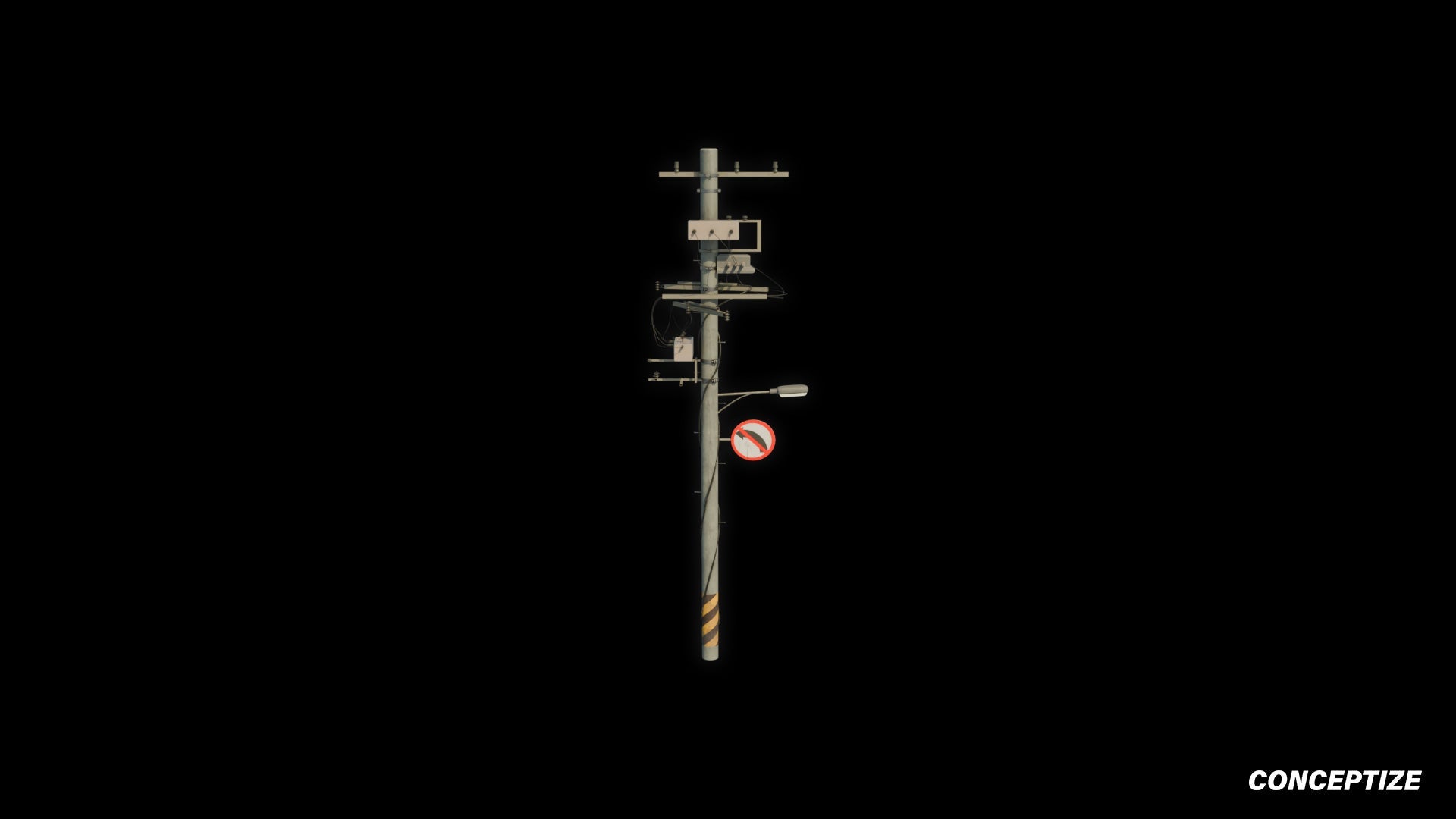 Korean power pole 3D model meticulously handcrafted PBR textured optimized Blender Unreal Engine urban streets electrical infrastructure environments
