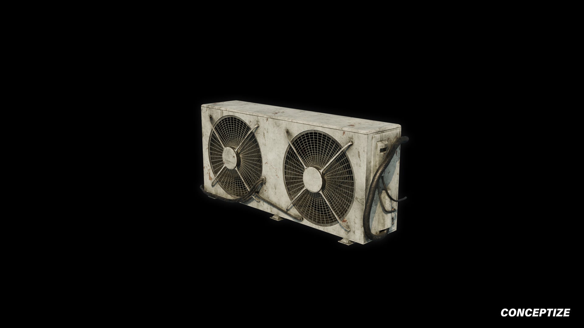 seoul air conditioner 3d asset pbr blender unreal engine korean urban prop