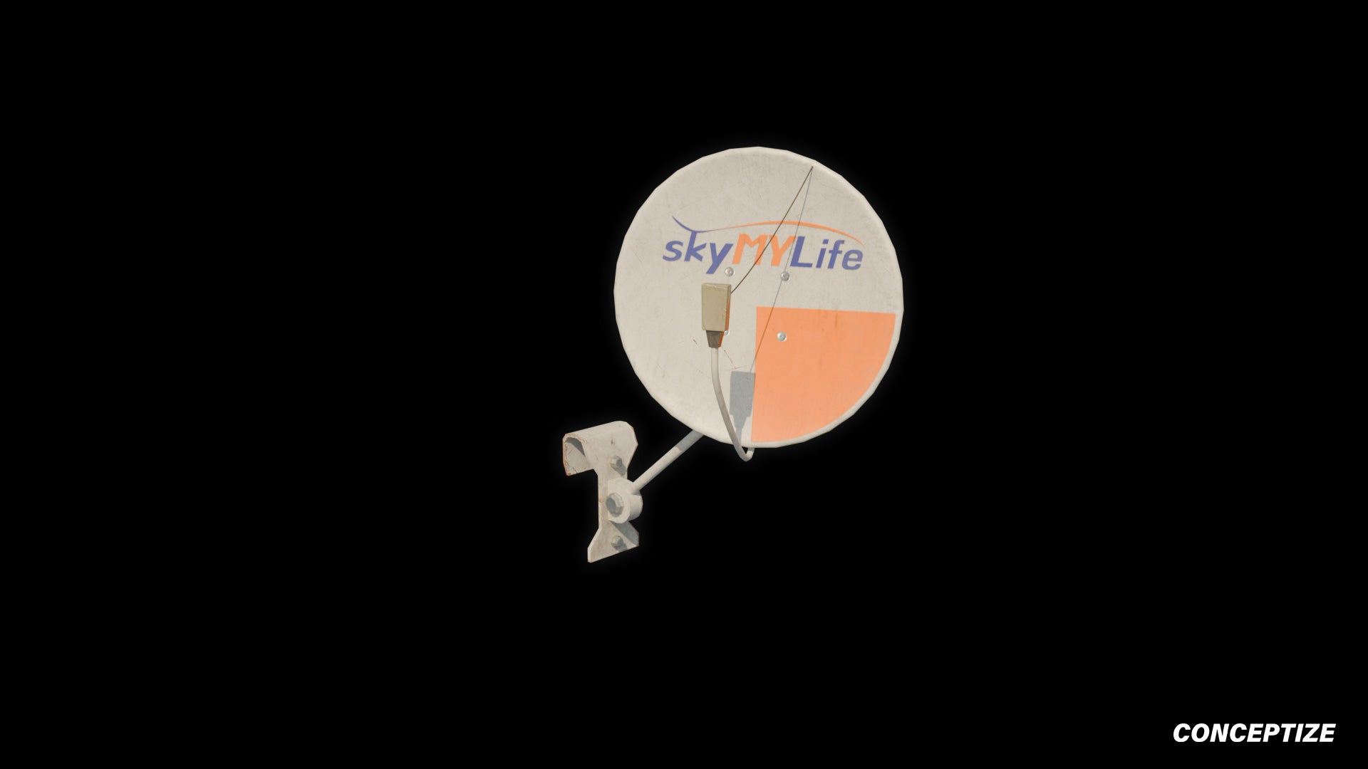 seoul antenna dish 3d asset pbr blender unreal engine rooftop balcony urban prop