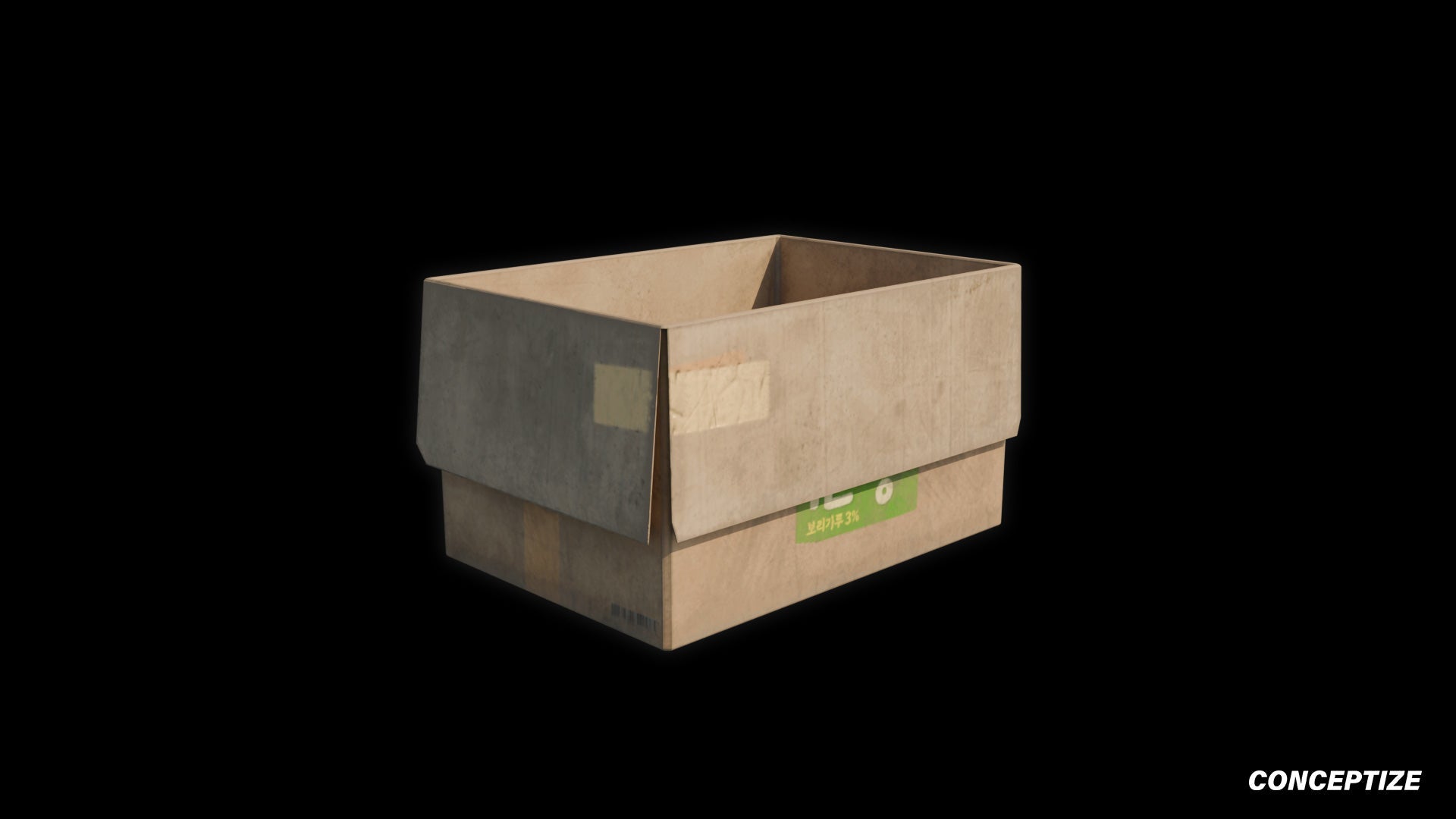 cardboard box 3d asset pbr blender unreal engine seoul urban packaging prop