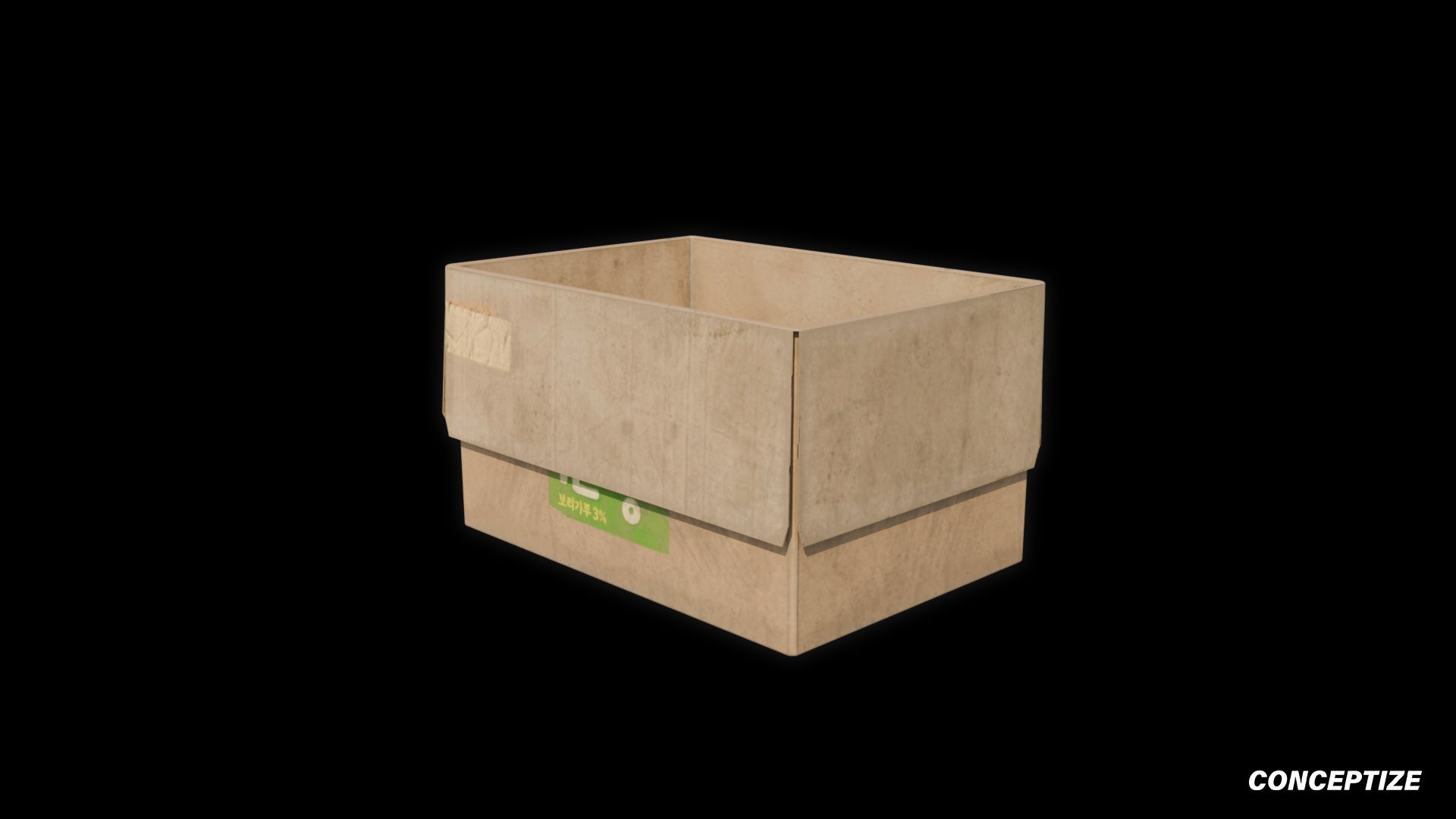 cardboard box 3d asset pbr blender unreal engine seoul urban packaging prop