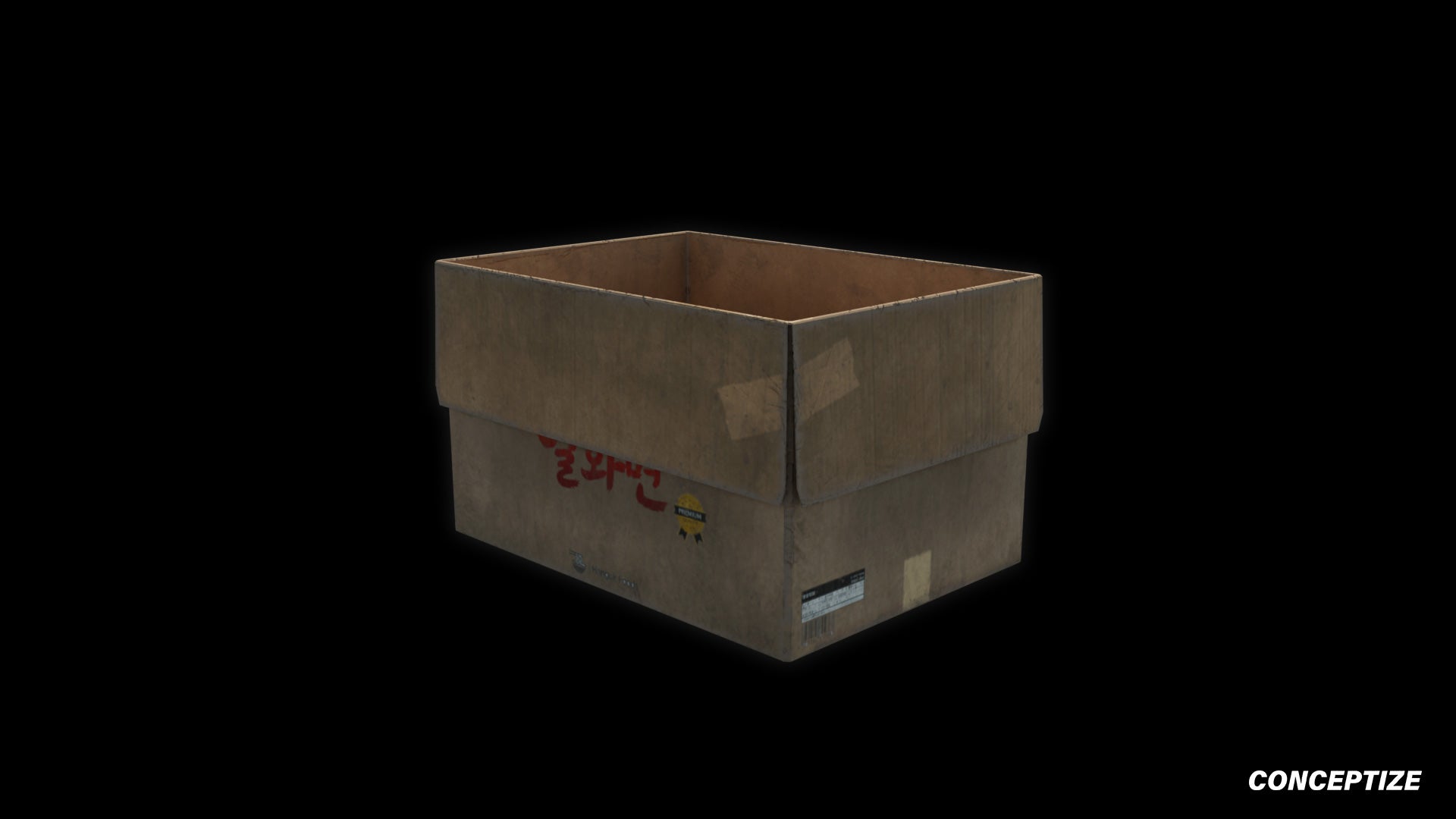 cardboard box 3d asset pbr blender unreal engine seoul urban packaging prop