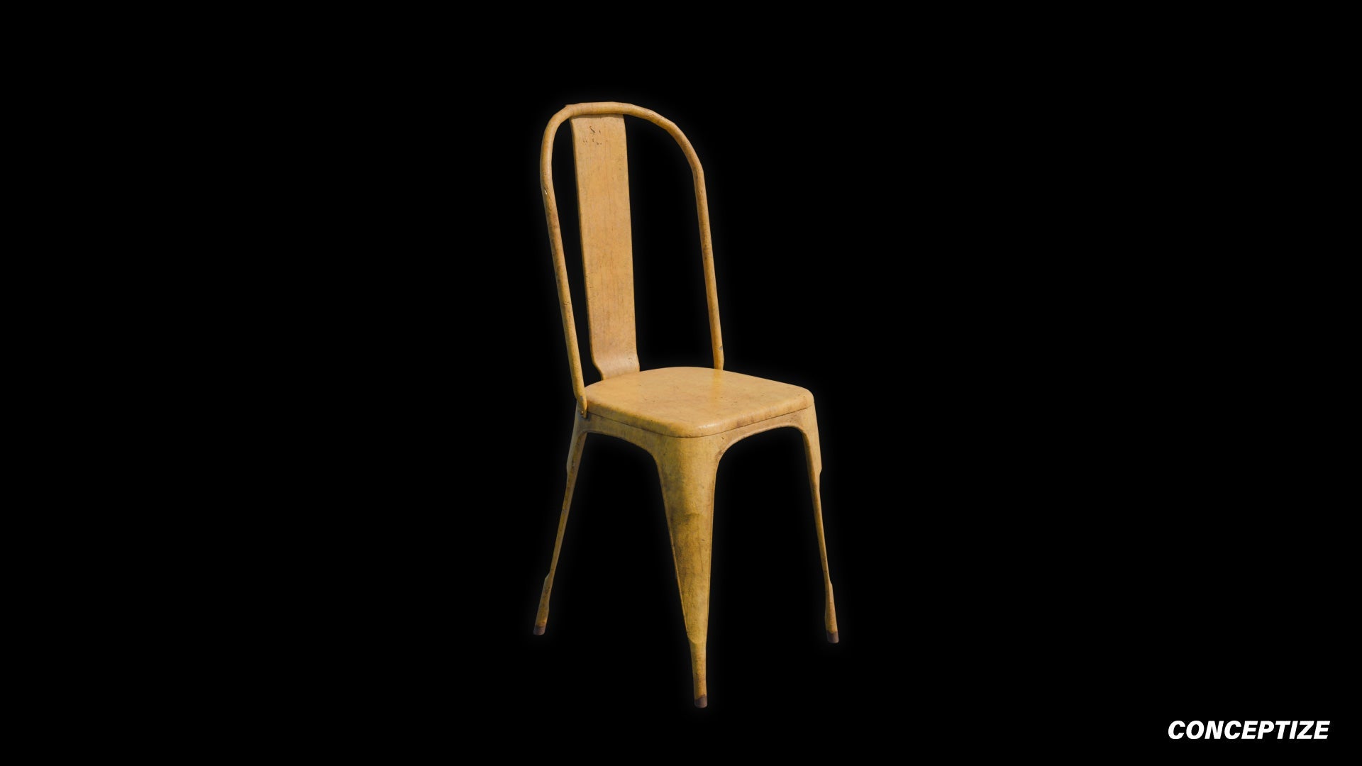 yellow chair 3d asset pbr blender unreal engine seoul urban cafe furniture prop