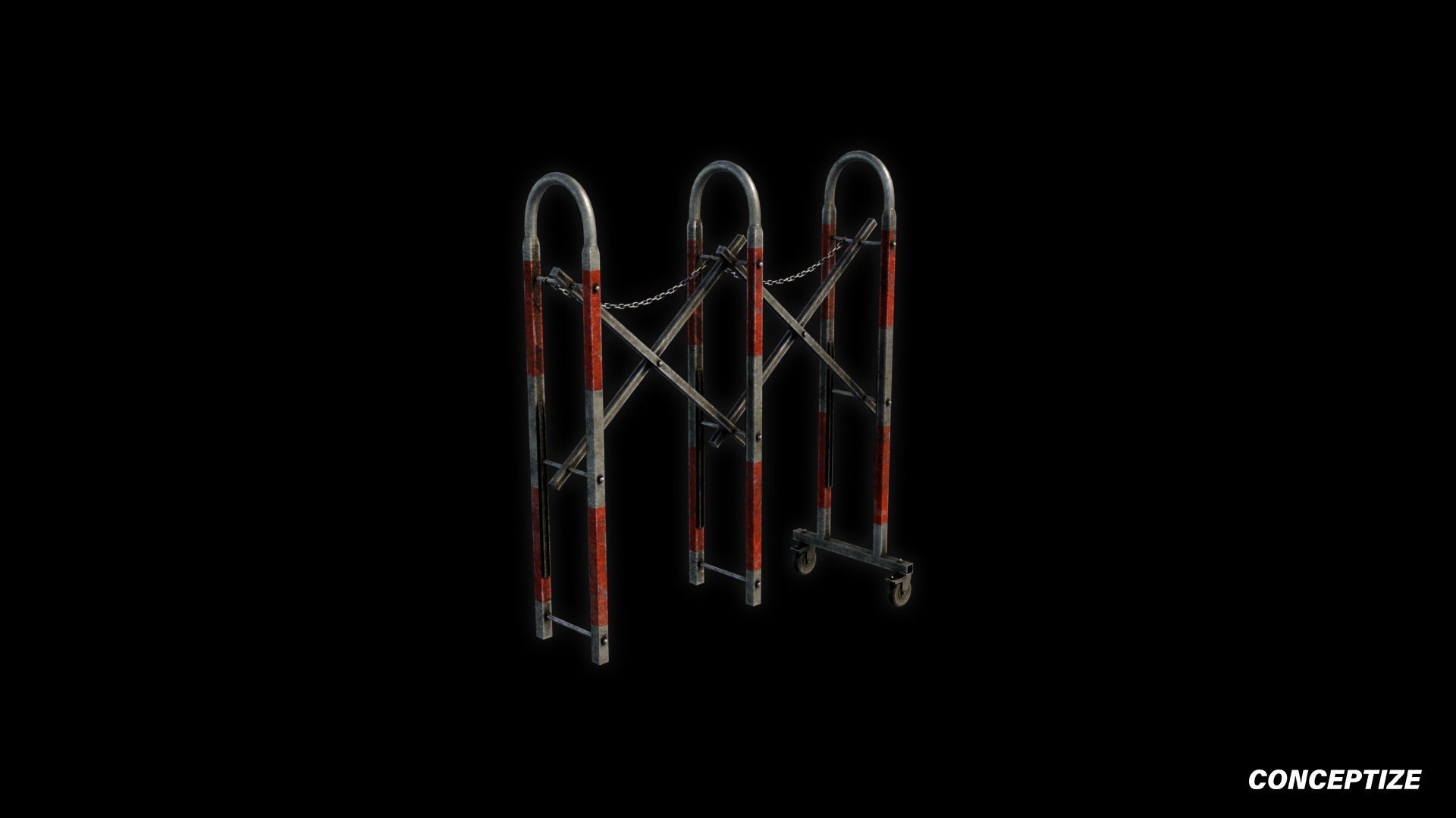 adjustable modular fence meticulously handcrafted 3d asset pbr blender unreal engine seoul urban Conceptize architectural prop