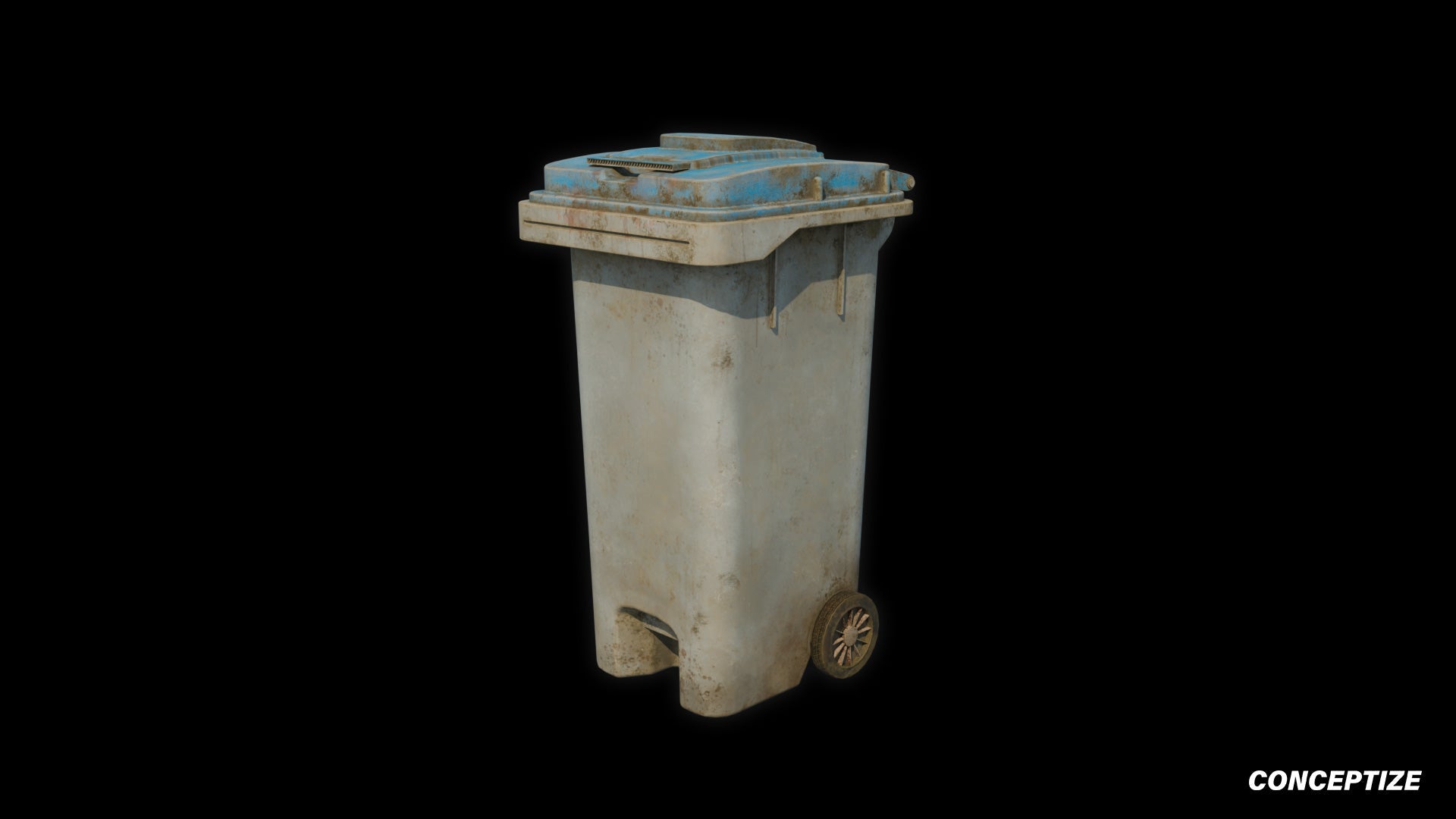 garbage trash bin meticulously handcrafted 3d asset pbr blender unreal engine seoul urban Conceptize waste management prop
