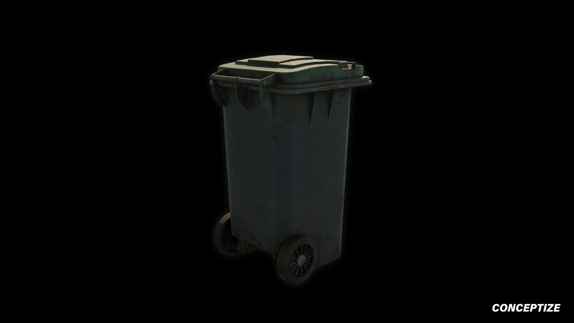 garbage trash bin meticulously handcrafted 3d asset pbr blender unreal engine seoul urban Conceptize waste management prop