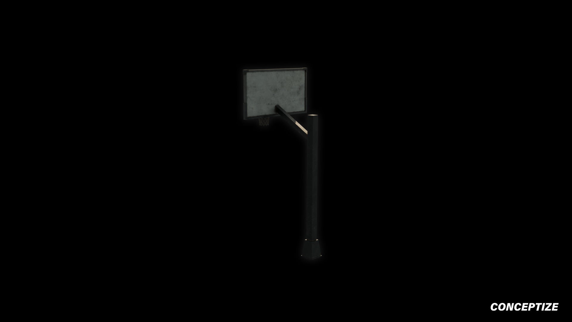 Basketball hoop meticulously handcrafted PBR textured 3D asset optimized Blender Unreal Engine sports court playground urban environment prop