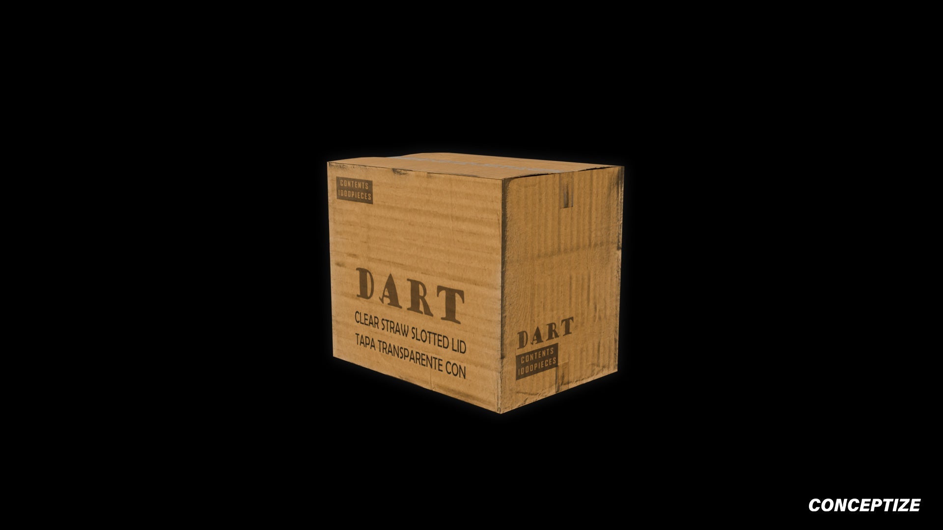Closed cardboard box meticulously handcrafted PBR textured 3D asset optimized Blender Unreal Engine urban streetscapes alleyways sidewalks high detail