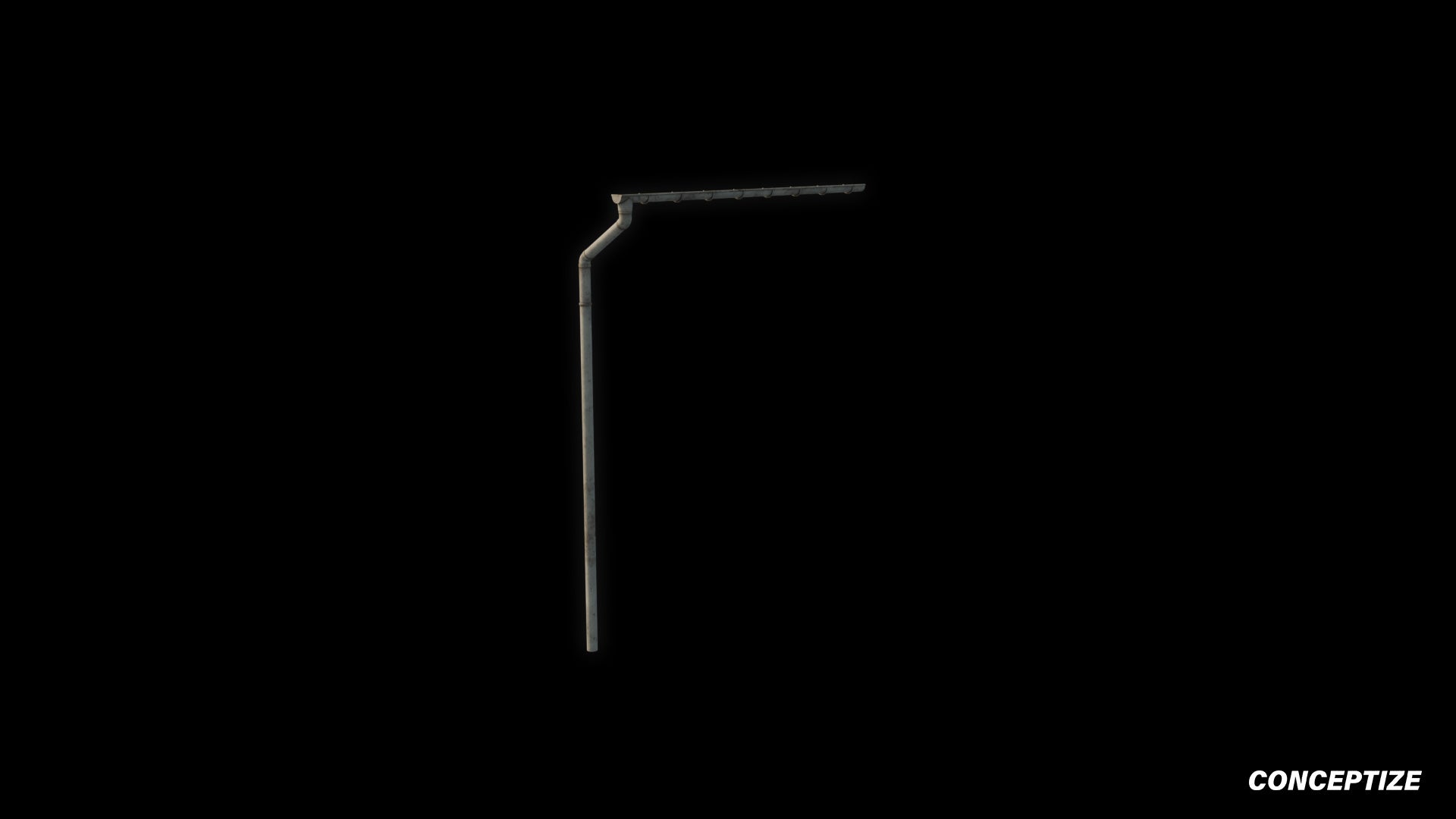 Rain drain pipe rooftop meticulously handcrafted PBR textured 3D asset optimized Blender Unreal Engine urban streetscapes rooftops alleyways high detail