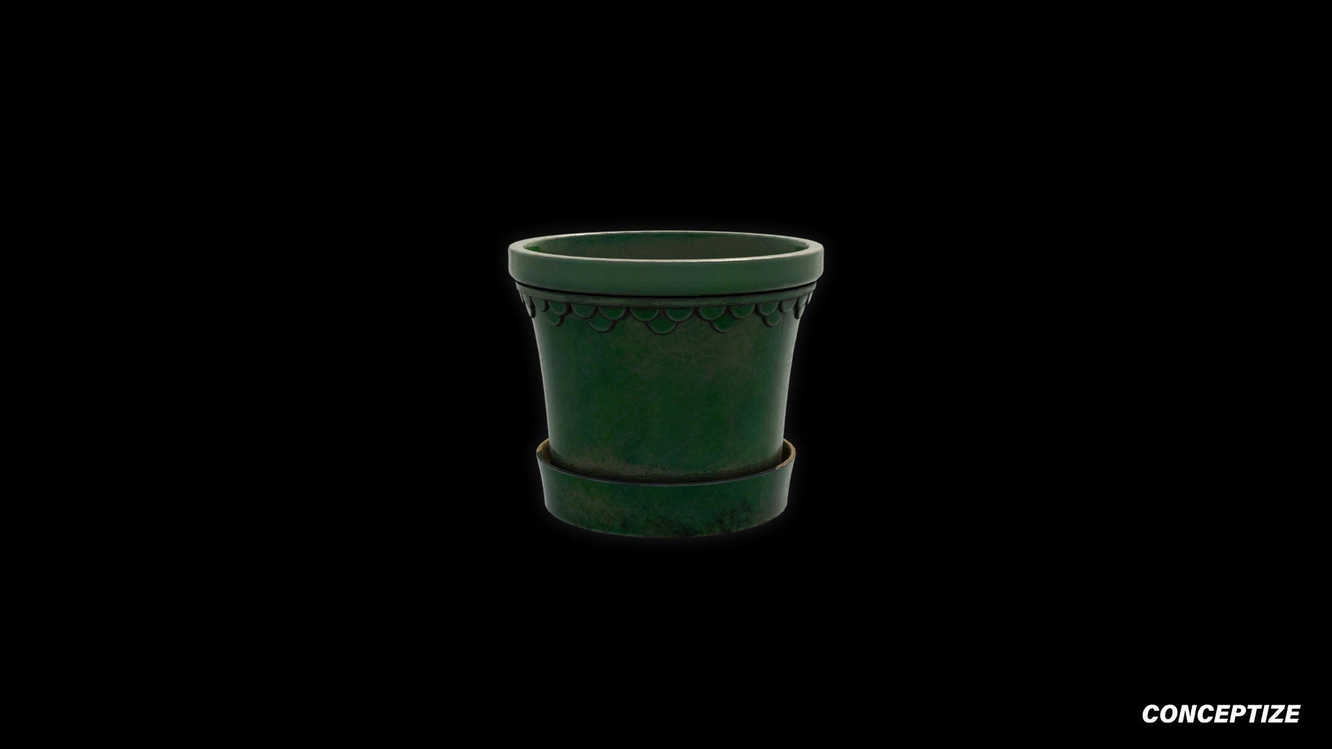Small plant pot meticulously handcrafted PBR textured 3D model ceramic planter vase flower container garden prop Blender Unreal Engine