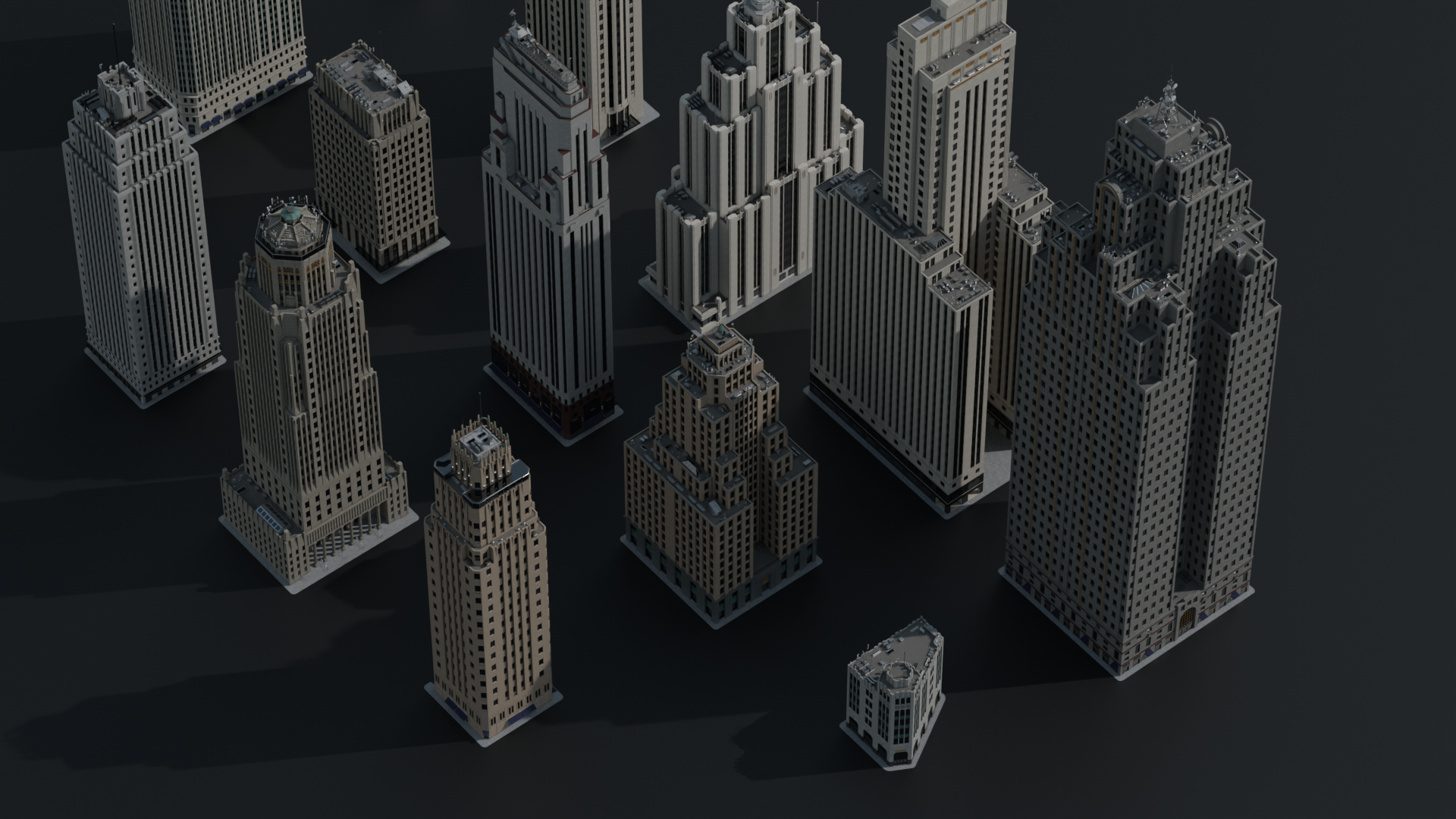 art deco 3d asset kit kitbash3d conceptize 3d pack premium 3d models