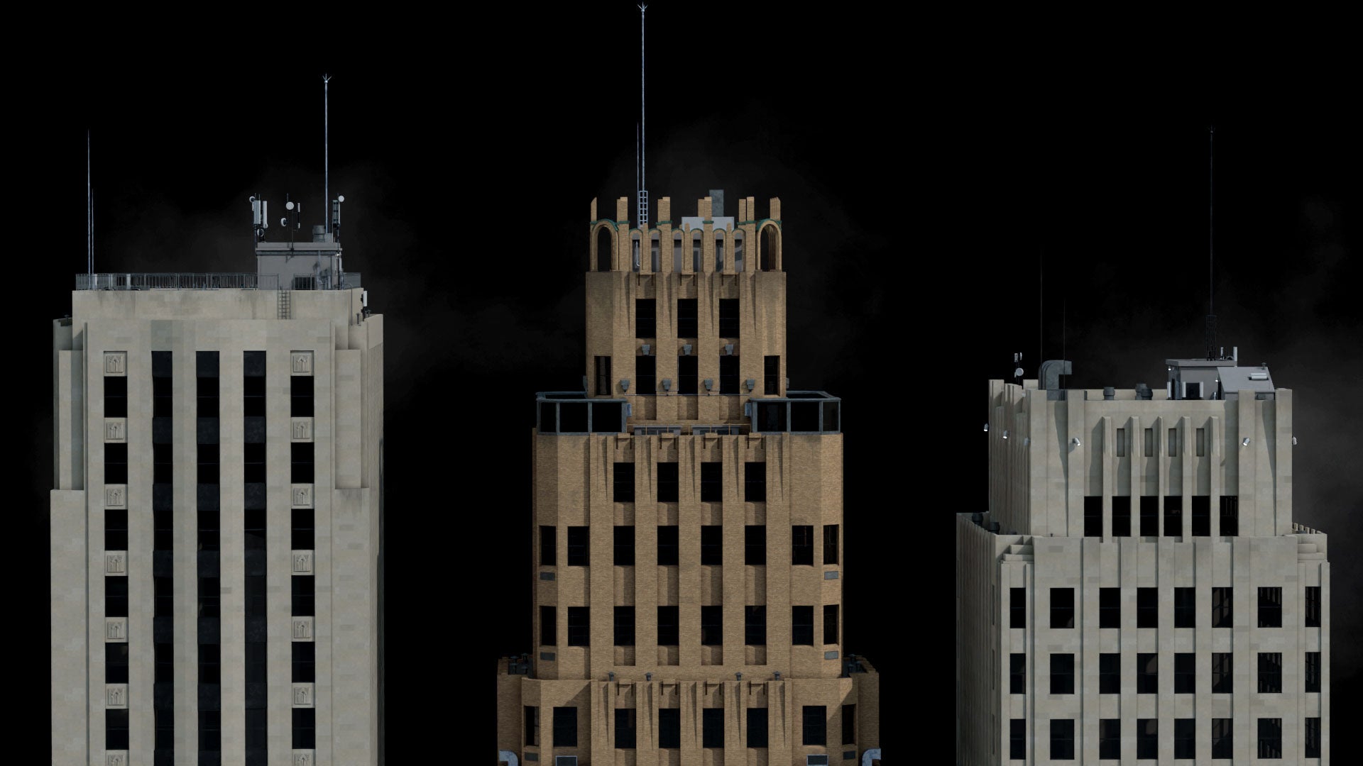 art deco 3d asset pack america building skyscraper kit conceptize premium models bank retail textures materials decals props videogames webcomics vfx visual effects