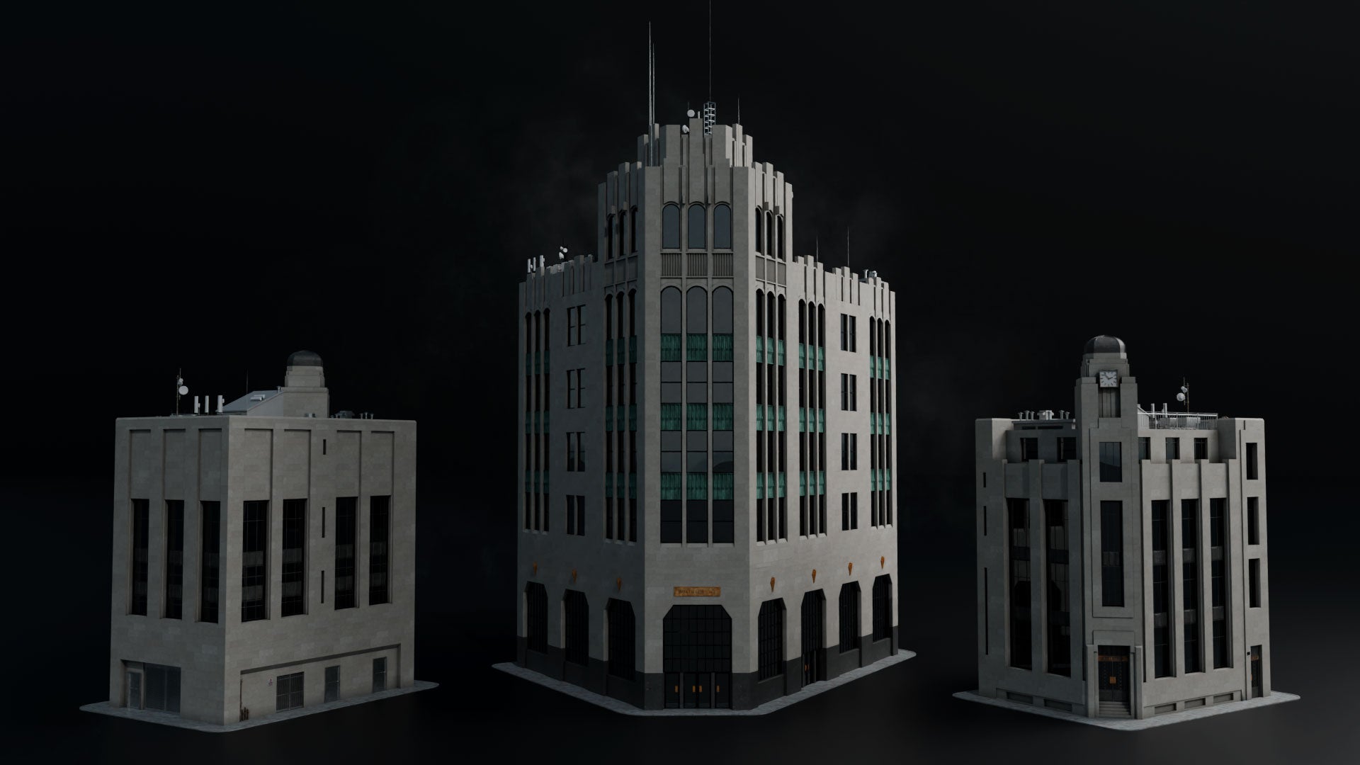 art deco 3d asset kit kitbash3d conceptize 3d pack