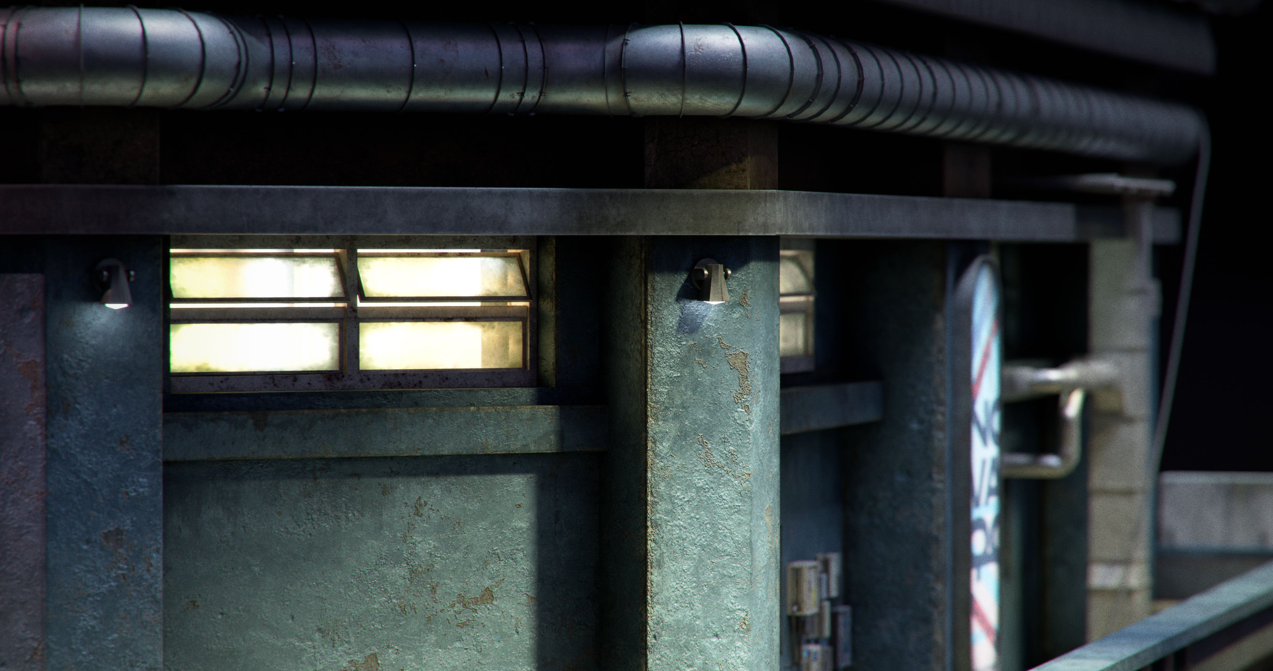 cyberpunk neon dystopia 3d asset pack blade runner futuristic city retro futurism sci fi premium models props aircon hvac videogame kitbash district conceptize conceptise visualize fog blender unreal engine pharmacy vent pipe cable building convenience store