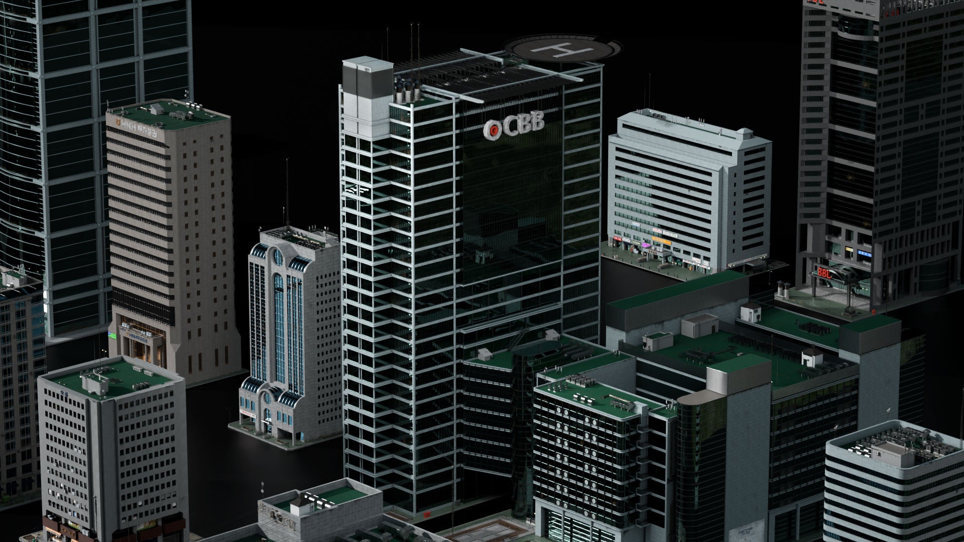 seoul 3d asset pack south korea building kit conceptize premium models office retail textures materials decals korean props videogames webcomics vfx visual effects