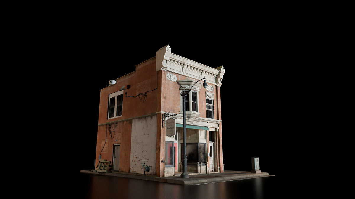 main street modular hero 3d assets pack for small town america part 2 by conceptize store brick building