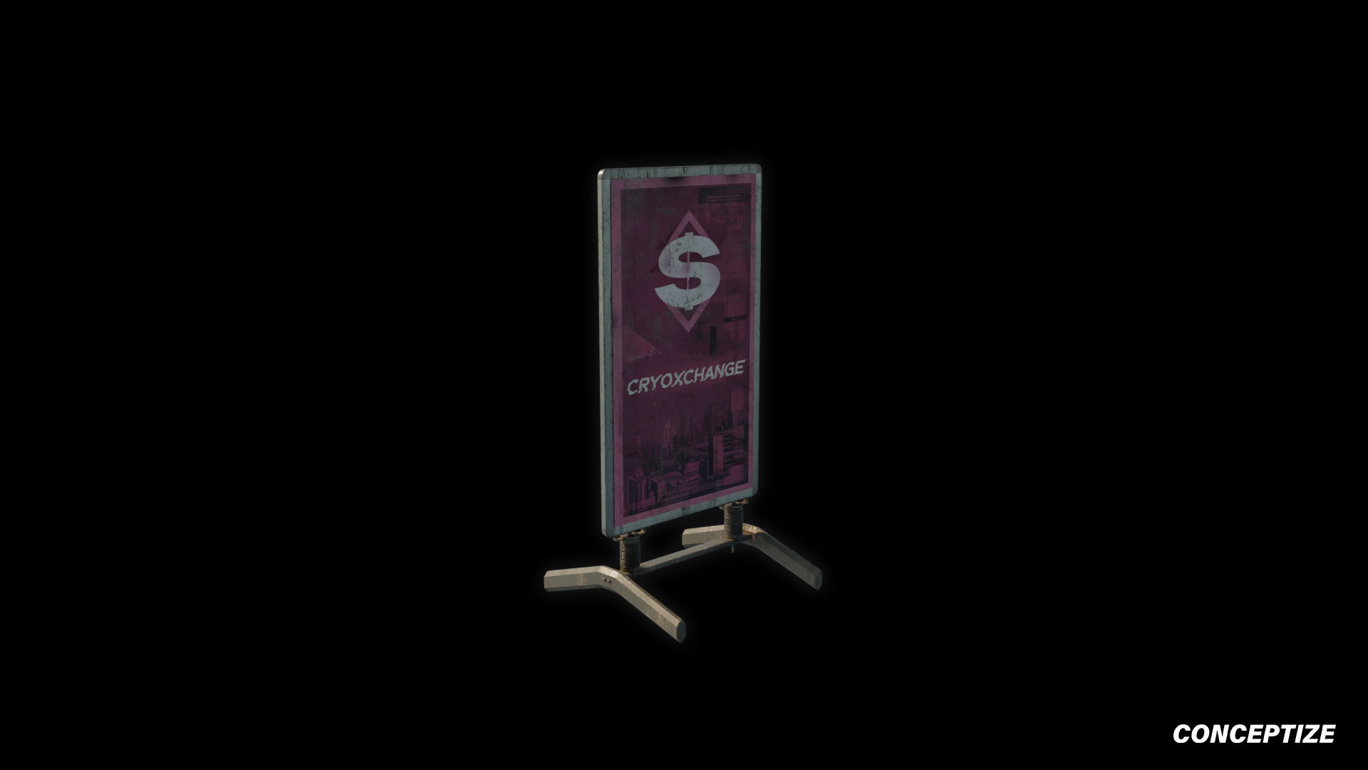 street sign sandwich board a board japanese street prop cyberpunk
