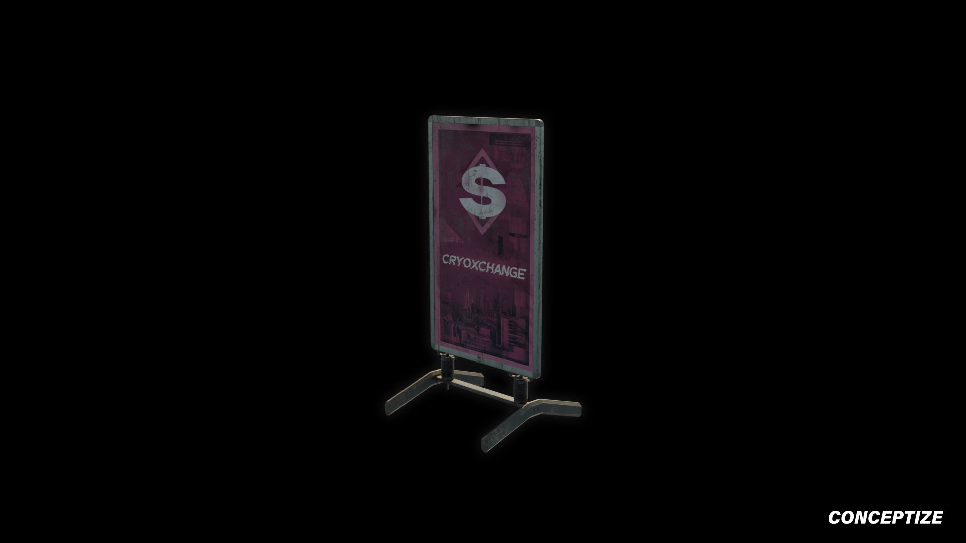 street sign sandwich board a board japanese street prop cyberpunk