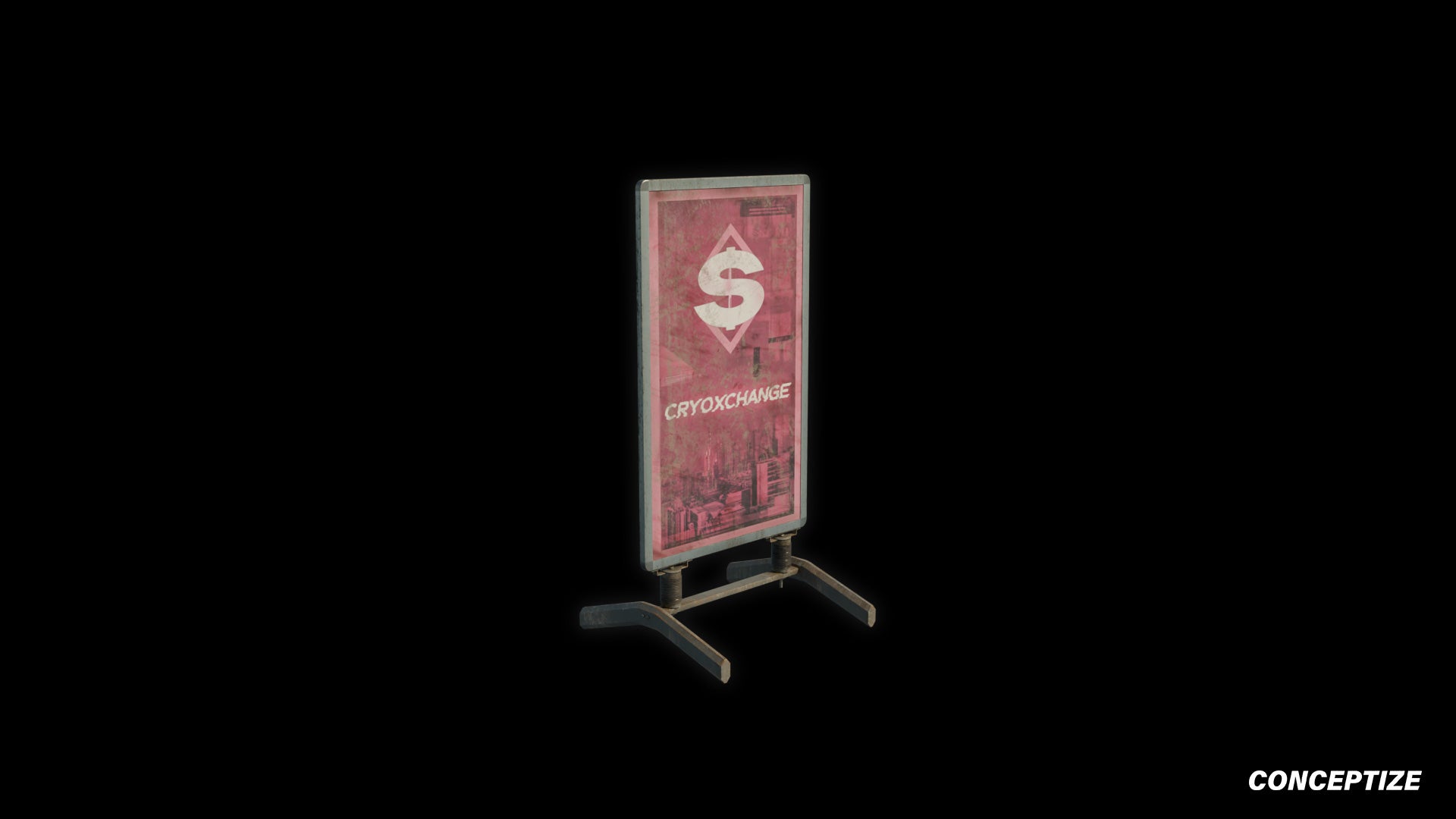 street sign sandwich board a board japanese street prop cyberpunk