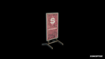 street sign sandwich board a board japanese street prop cyberpunk