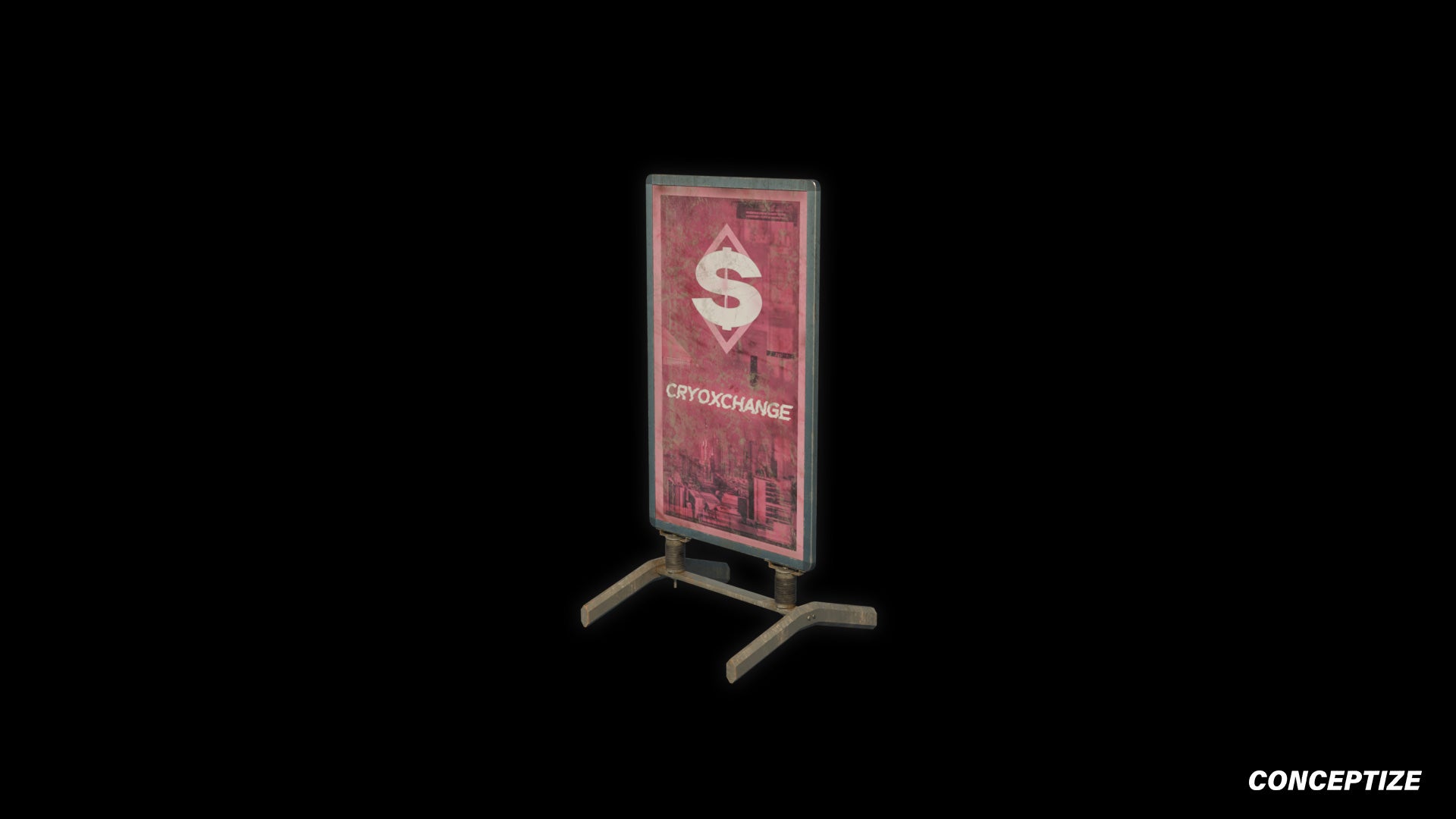 street sign sandwich board a board japanese street prop cyberpunk