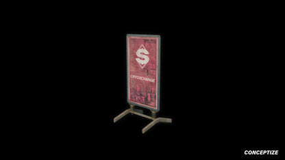 street sign sandwich board a board japanese street prop cyberpunk