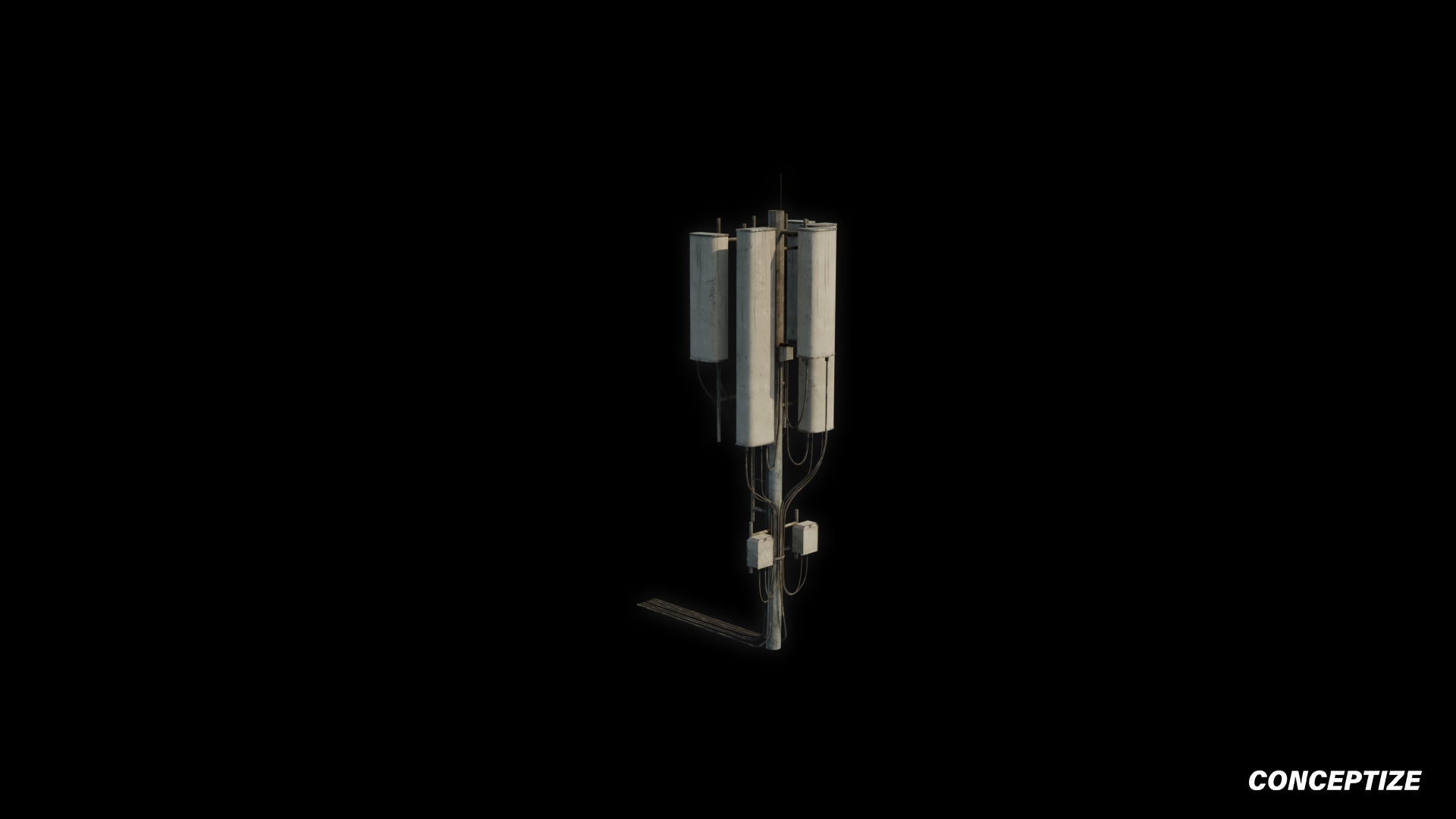 sector antennas panel antenna 3d premium handcrafted 3d asset cyberpunk prop videogames vfx film