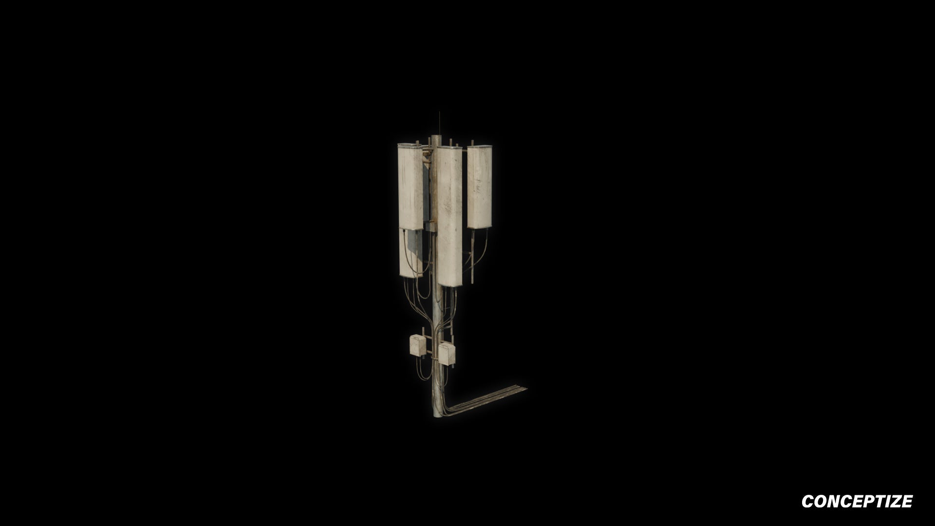 sector antennas panel antenna 3d premium handcrafted 3d asset cyberpunk prop videogames vfx film