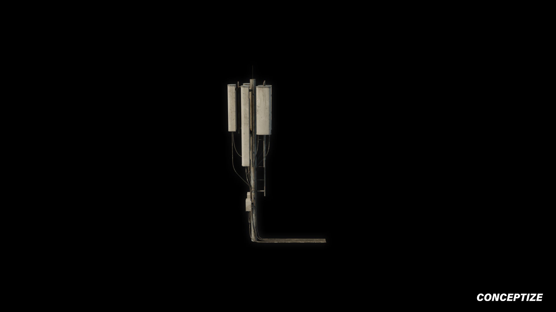 sector antennas panel antenna 3d premium handcrafted 3d asset cyberpunk prop videogames vfx film