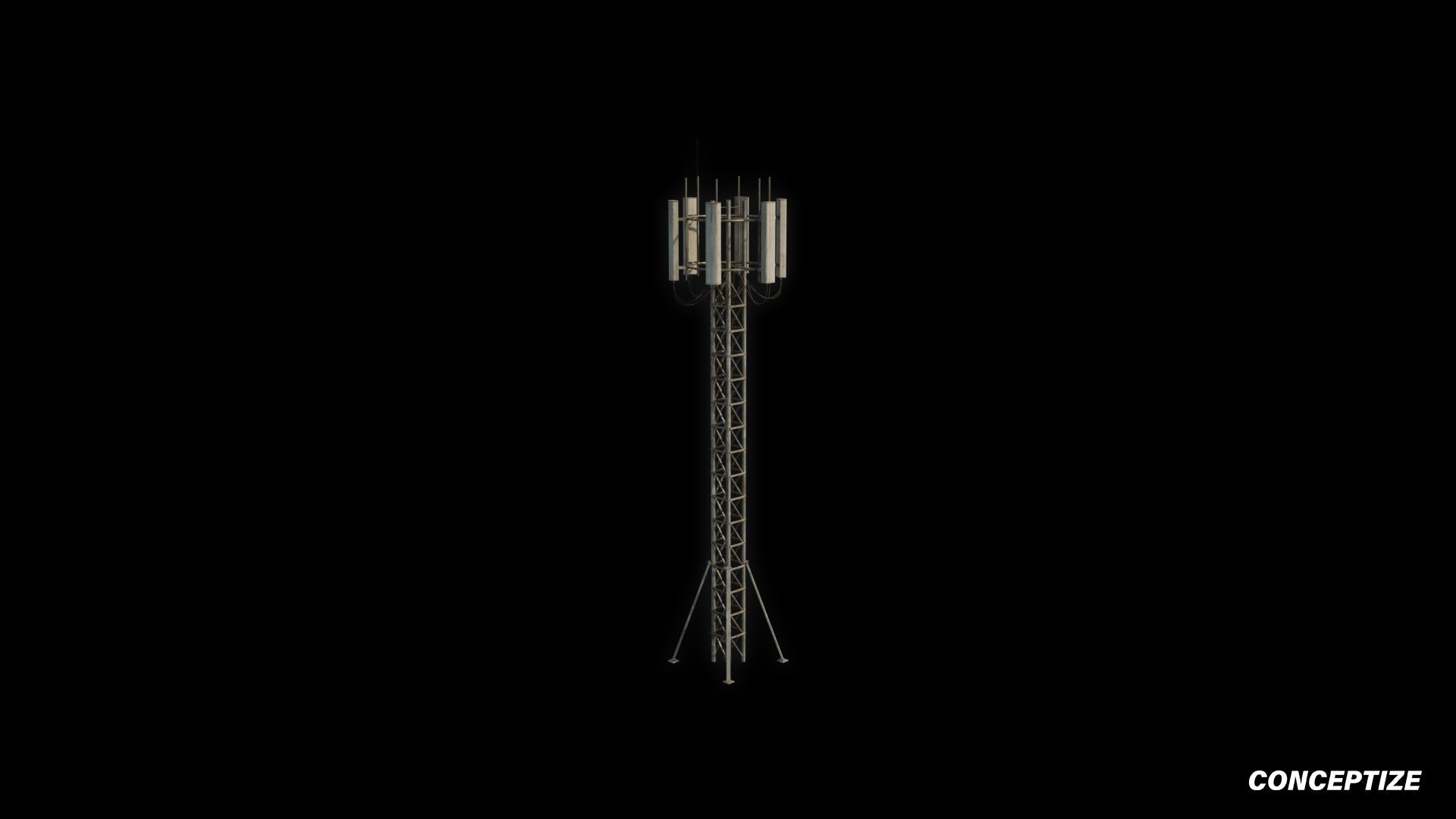 sector antennas panel antenna 3d premium handcrafted 3d asset cyberpunk prop videogames vfx film