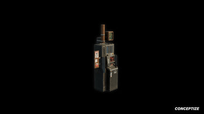 ATM machine 3D asset retro cyberpunk neon lights futuristic design ideal for sci-fi city environments video games virtual reality blender unreal engine fab