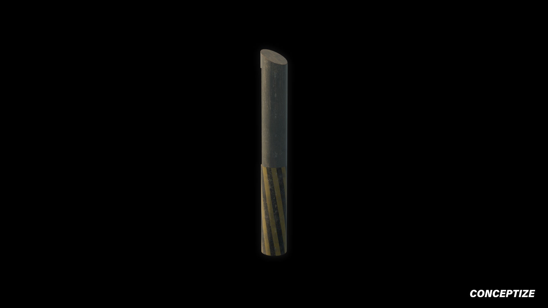 Retro cyberpunk bollard 3D model futuristic street prop PBR textured optimized for Blender Unreal Engine sci fi environments