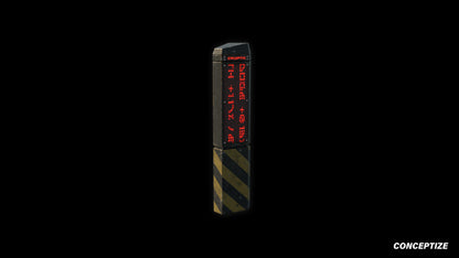 Retro cyberpunk bollard 3D model futuristic street prop PBR textured optimized for Blender Unreal Engine sci fi environments