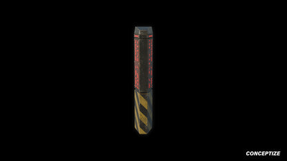 Retro cyberpunk bollard 3D model futuristic street prop PBR textured optimized for Blender Unreal Engine sci fi environments