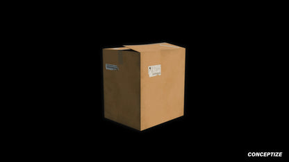 Cardbox 3D model realistic packaging prop PBR textured optimized for Blender Unreal Engine product visualization warehouse scenes urban environments