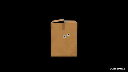 Cardbox 3D model realistic packaging prop PBR textured optimized for Blender Unreal Engine product visualization warehouse scenes urban environments