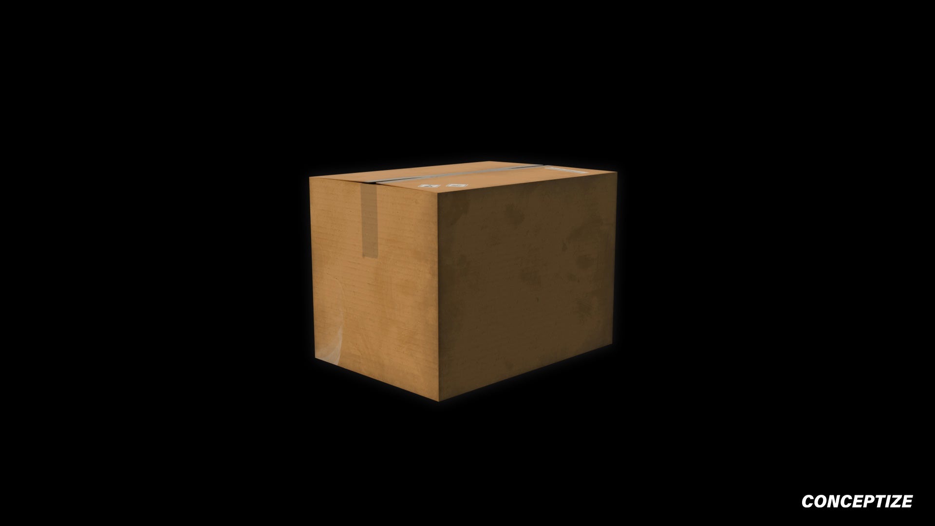 Cardbox 3D model realistic packaging prop PBR textured optimized for Blender Unreal Engine product visualization warehouse scenes urban environments