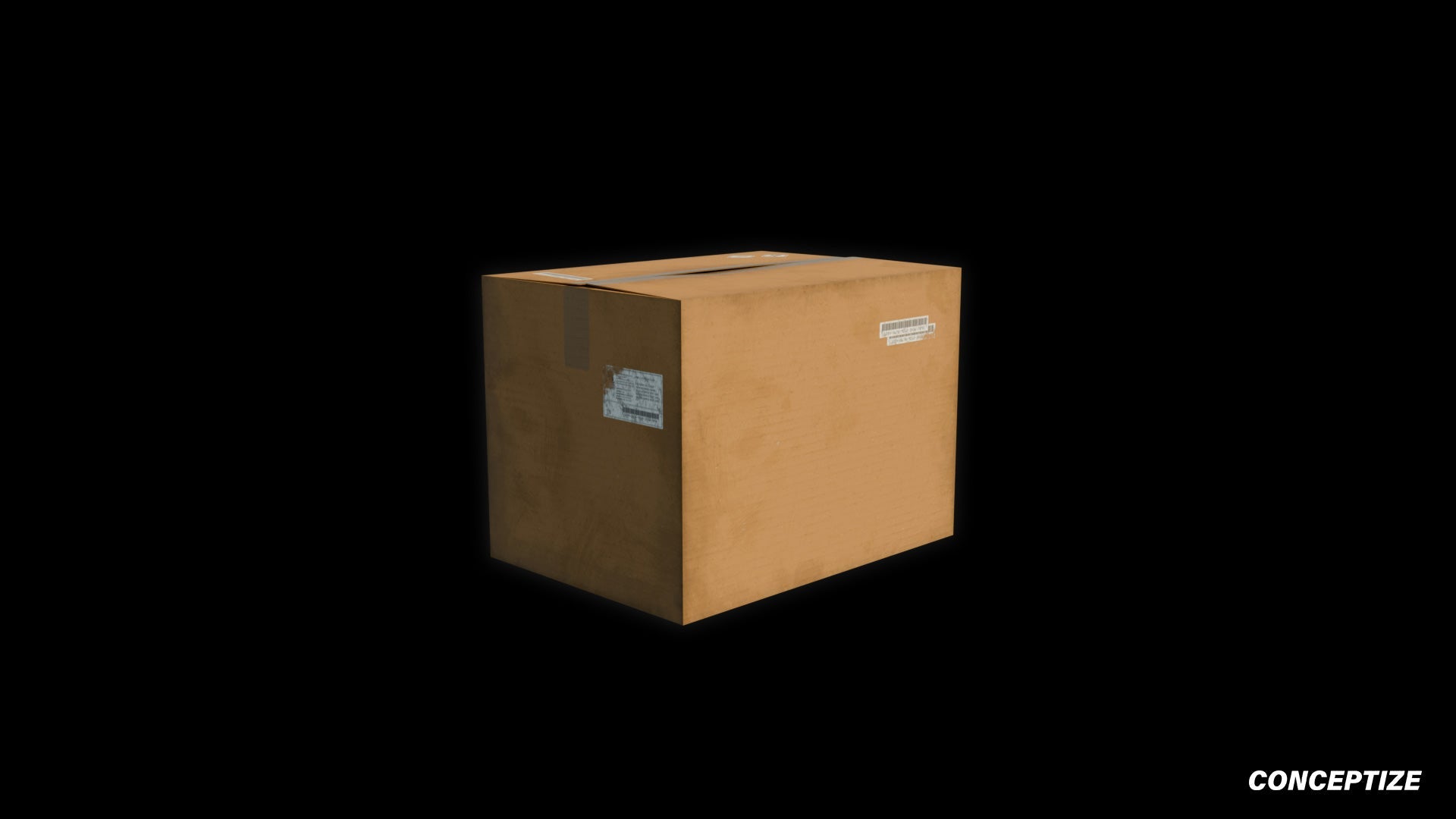 Cardbox 3D model realistic packaging prop PBR textured optimized for Blender Unreal Engine product visualization warehouse scenes urban environments