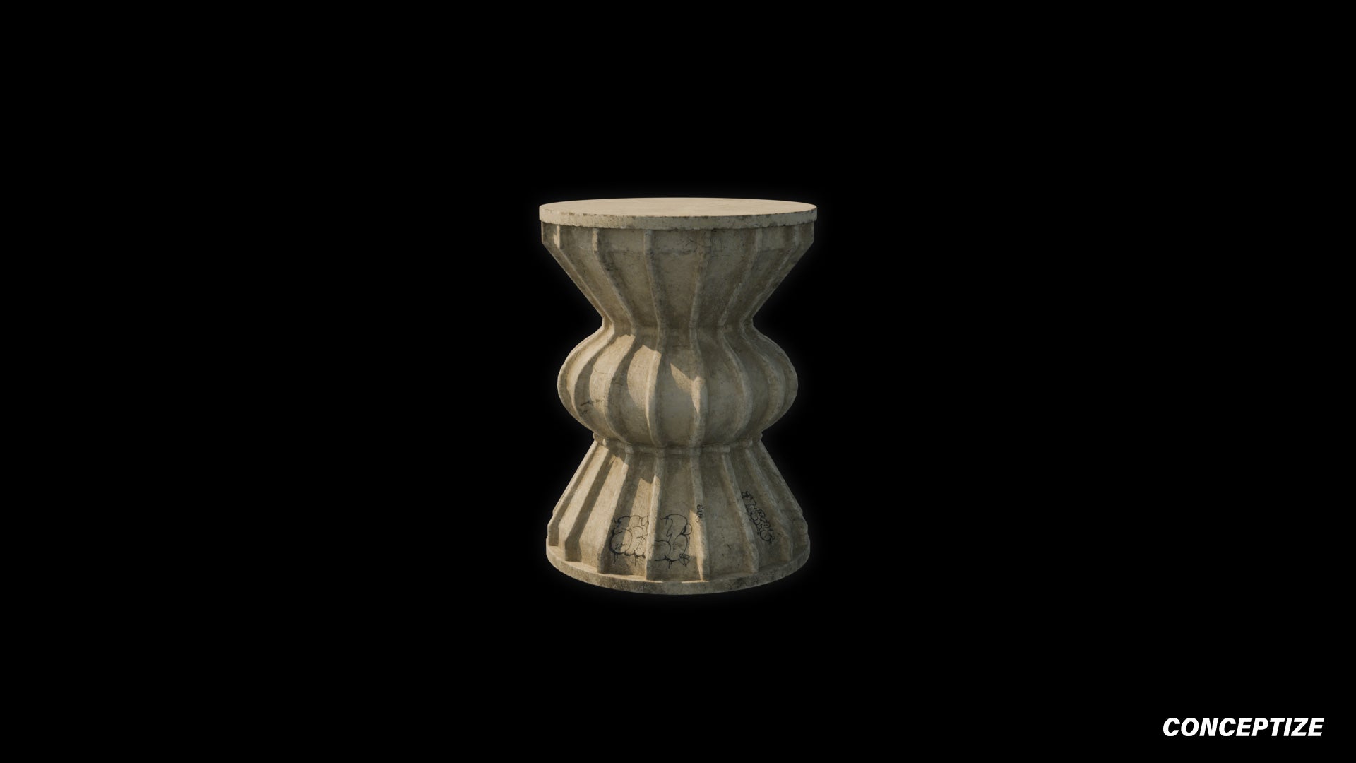 Handcrafted column 3D model Blade Runner inspired prop PBR textured optimized for Blender Unreal Engine sci fi architectural visualization