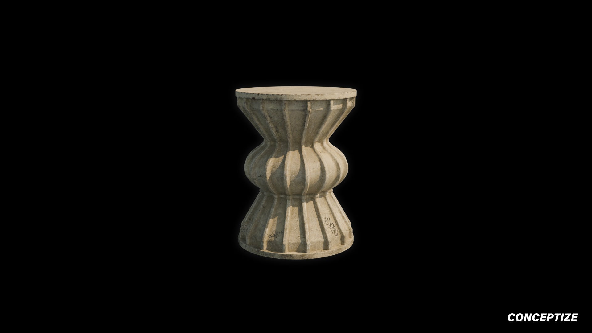 Handcrafted column 3D model Blade Runner inspired prop PBR textured optimized for Blender Unreal Engine sci fi architectural visualization